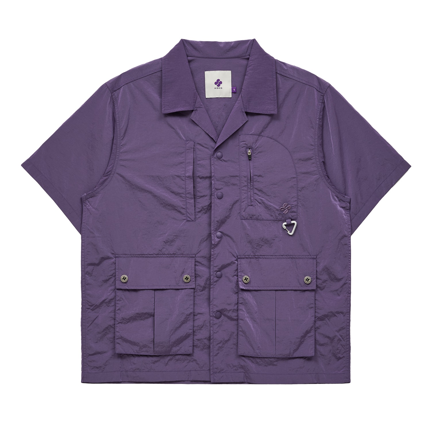Multi pocket utility half sleeve shirt PURPLE 9,317円
