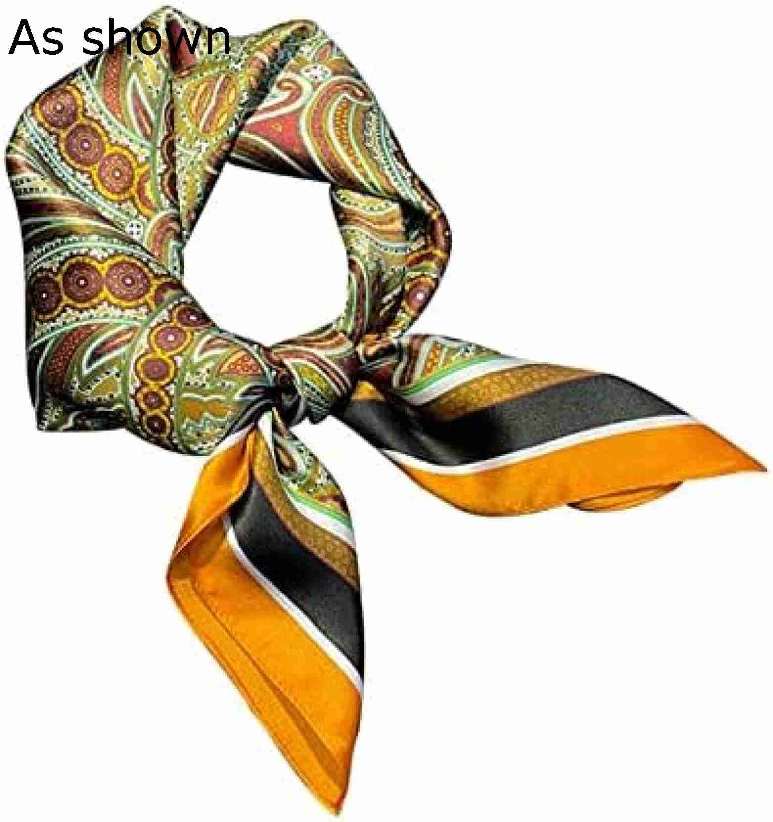 【20%OFFクーポン～】スカーフ ダークグリーンスクエアスカーフスプリングと秋の光と薄い多機能スクエアスカーフヘッドスカーフ女性の贈り物 女性用花柄スカーフ (色 : As shown Size