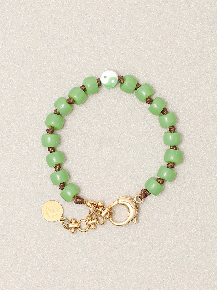 【TOWTOW ARCHIVE】 YIN & YANG & MARSHMALLOW BRACELET : SOOP GREEN