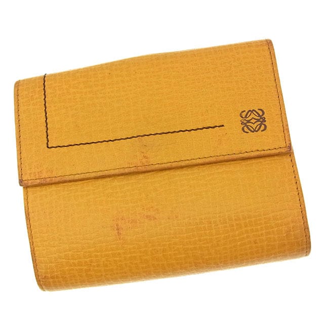 Wホック財布 二つ折り コンパクトサイズ アナグラム イエロー系 中古 8,570円