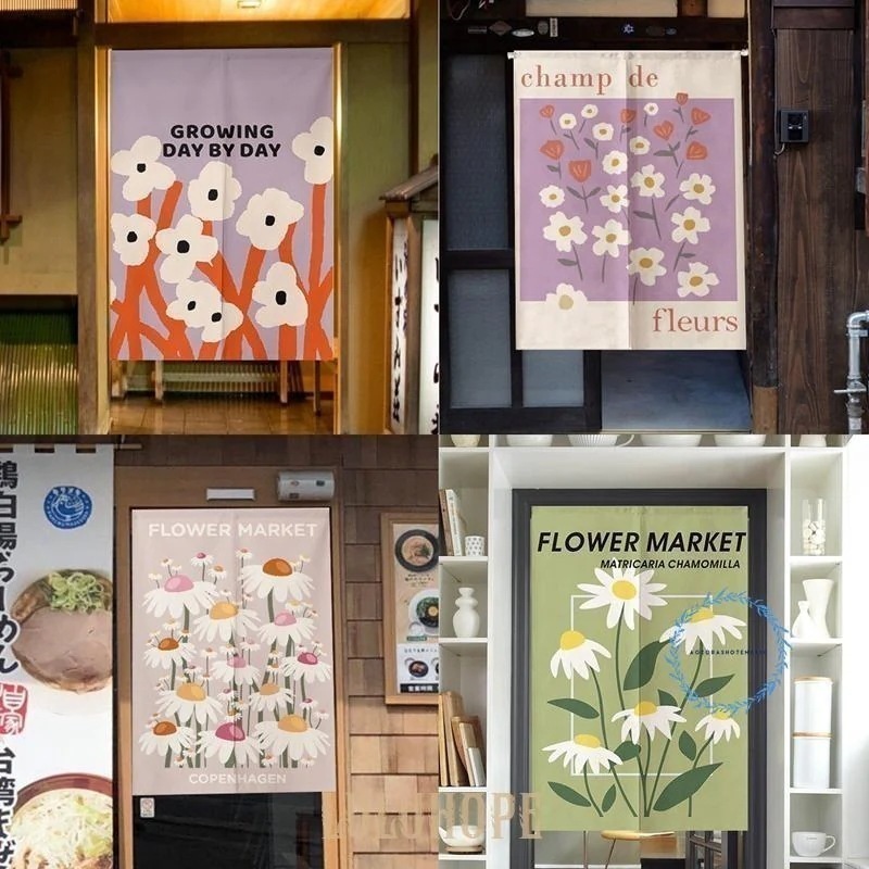 のれん おしゃれ ロング 花柄 かわいい 玄関 間仕切りカーテン 和風 暖簾 のれん キッチン 洗面所 ファブリック インテリア のれん 遮光 綿麻 小窓用新作