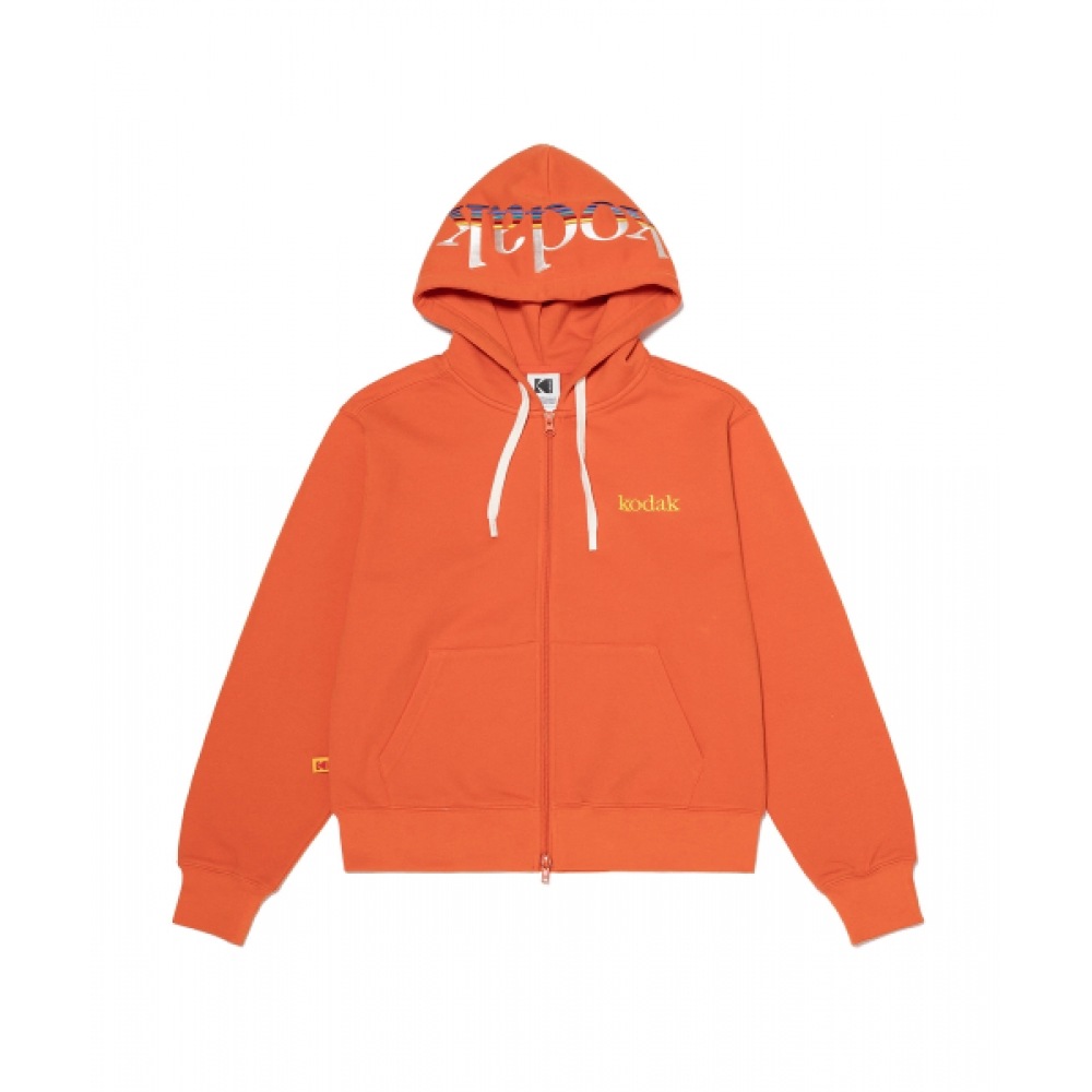 コダックレインボービッグロゴパーカージップアップレディースオレンジ