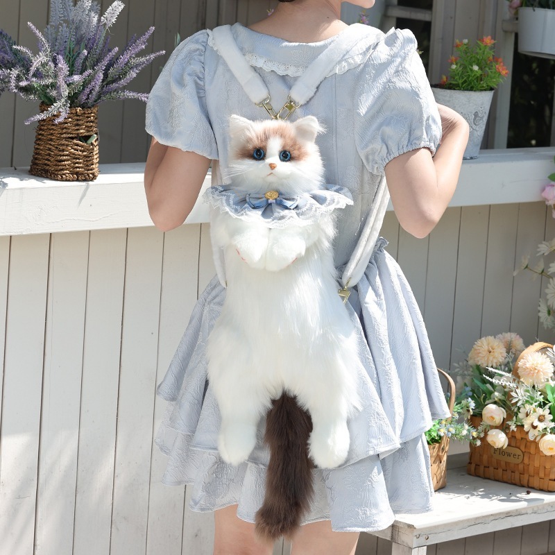ネコ匹ぬいぐるみ猫リュック擬似ランドセルぬいぐるみぬいぐるみ誕生日プレゼント三毛猫
