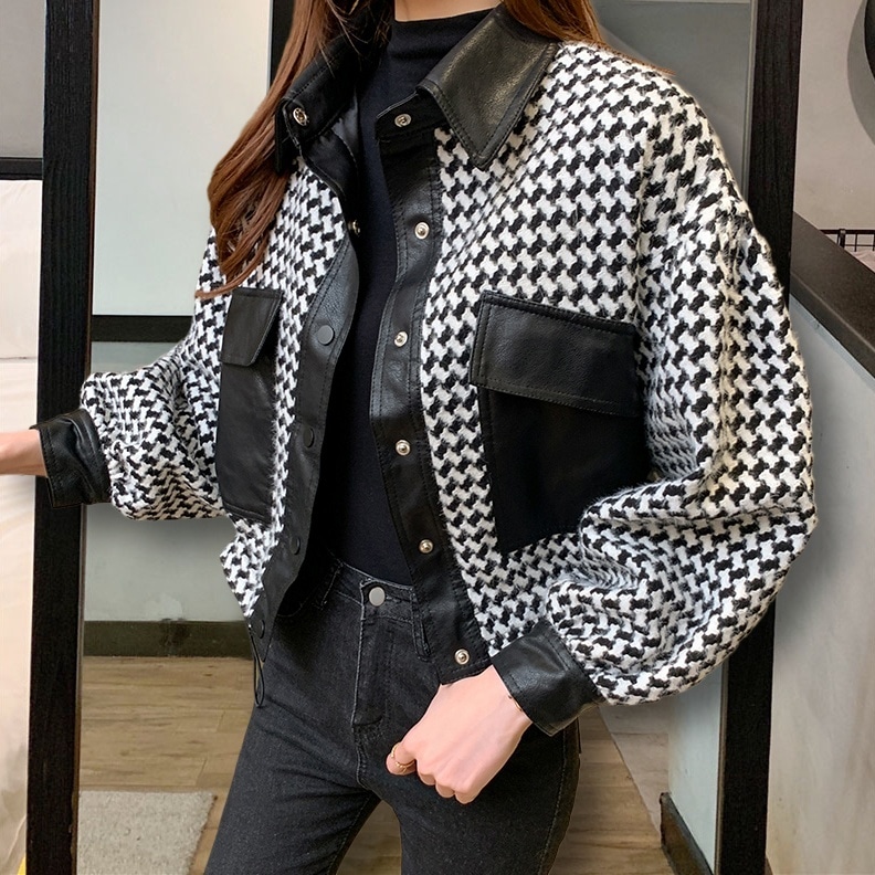 ブルゾン ジャケット 長袖 異素材MIX かわいい 大人可愛い おしゃれ お洒落 かっこいい レトロ