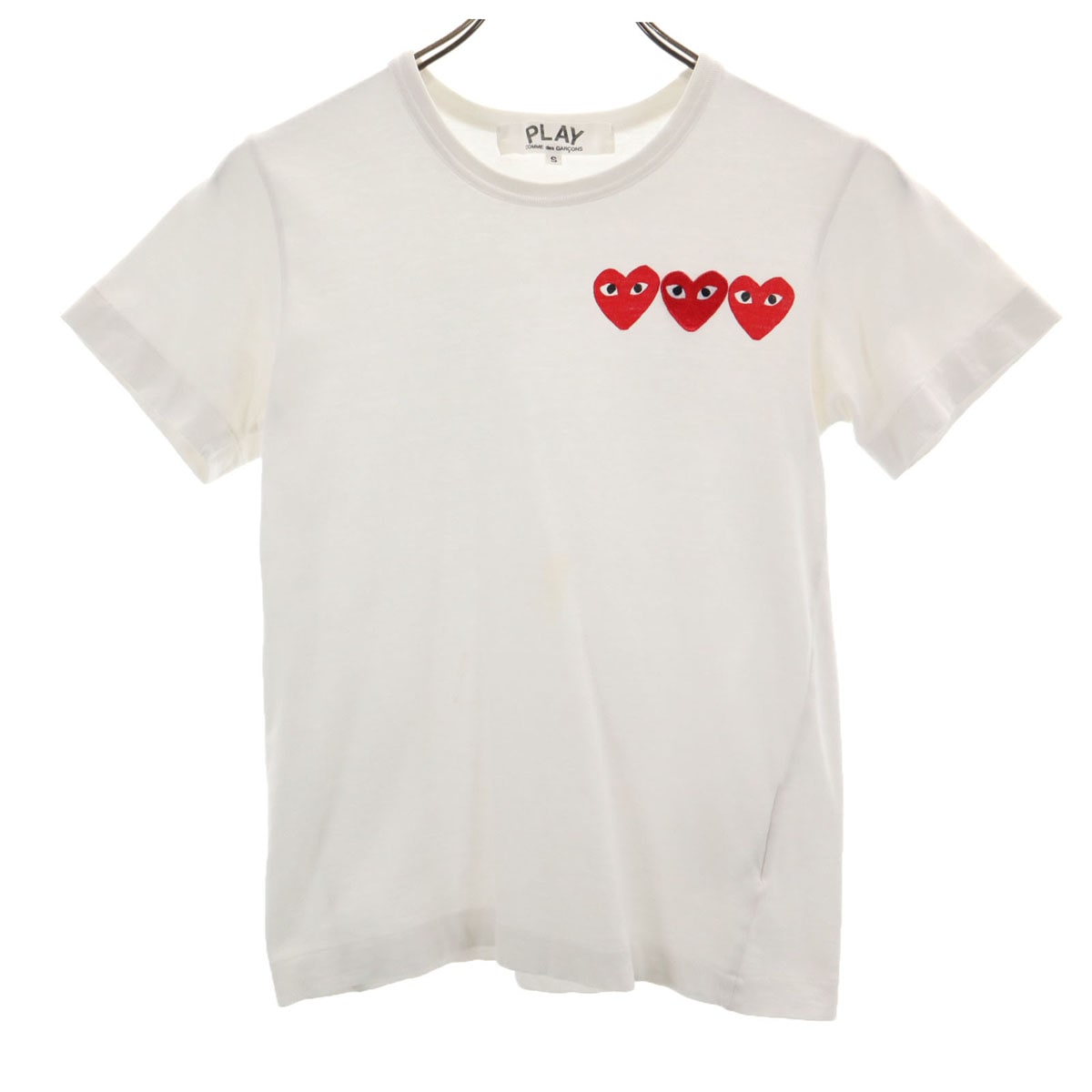 PLAY COMME des GARCONS プレイコムデギャルソン 2005年 日本製 半袖 Tシャツ S ホワイト レディース 古着