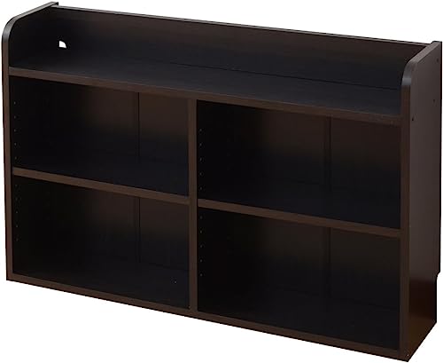 山善 ヘッドボード 幅90奥行20高さ60cm コード通し 棚板可動 本棚 ラック 組立品 ダークブラウン BHSR-6090(DBR)