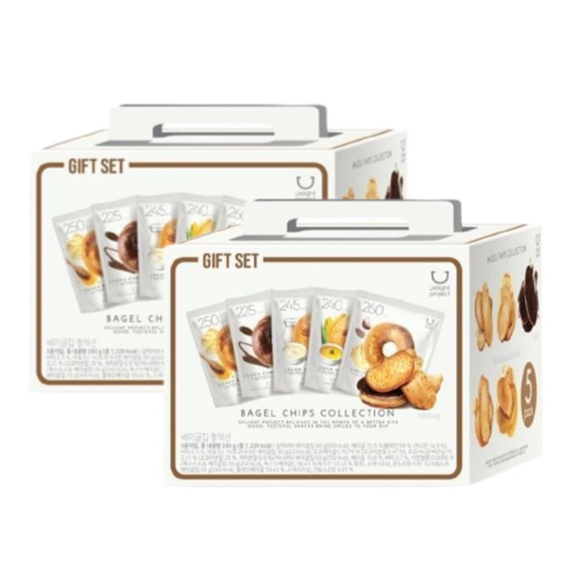 2box 送料無料 ディライト プロジェクト ベーグルチップ 5種コレクション280g [ガーリックバター/ チョコシナモン/ ハニーバター/ クリームスープ/ トウモロコシスープ ベーグルチッ