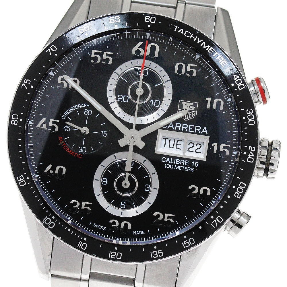 タグホイヤー TAG HEUER CV2A10 カレラ キャリバー16 クロノグラフ デイデイト 自動巻き メンズ 保証書付き_842342【中古】