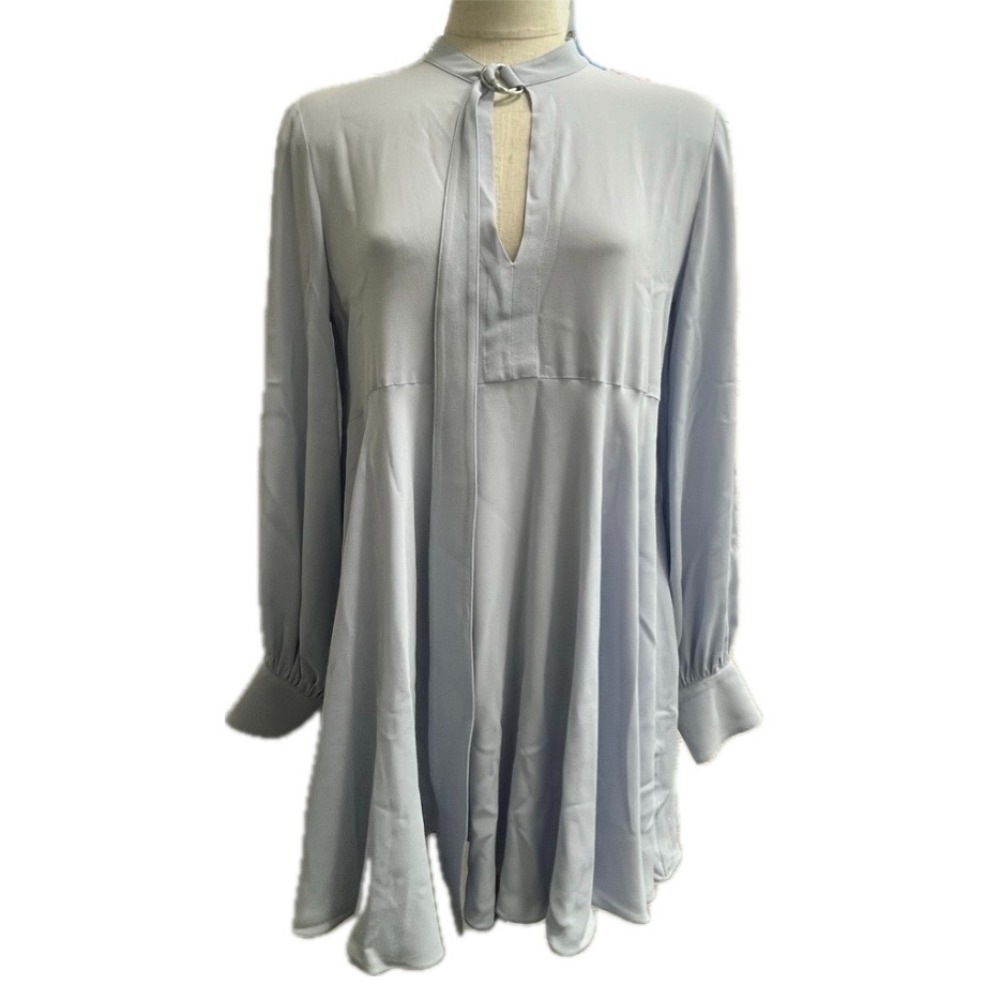 SPORTMAX スポーツマックス ワンピース アパレル 長袖 フレア シャツワンピ ミニ丈 ブルー