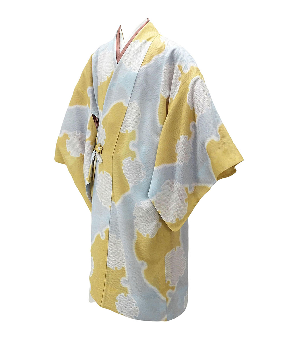 夏物 道中着 新品仕立済 正絹 夏物 雪輪匹田模様 紋紗道中着 単衣 薄物 コート 新品 仕立て上がり j4009