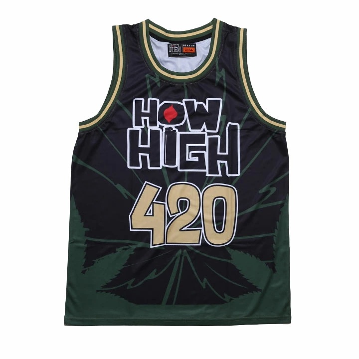 REASON × HOW HIGH ノースリーブ メンズ 春夏用 黒 大きいサイズ ハウ ハイ 映画 ビー・バッド・ボーイズ コラボ 公式 リーズン バスケットシャツ