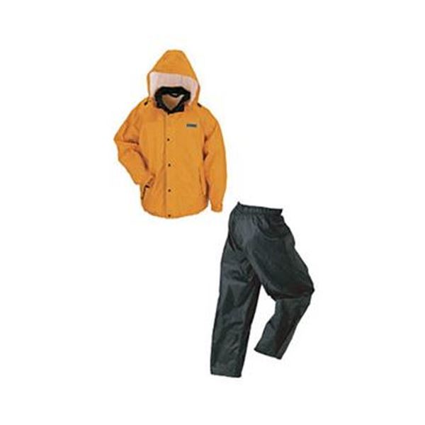 （まとめ）川西工業 レインウェア（男女兼用）雨職人 オレンジ Lサイズ 3530-OR-L 1着3セット