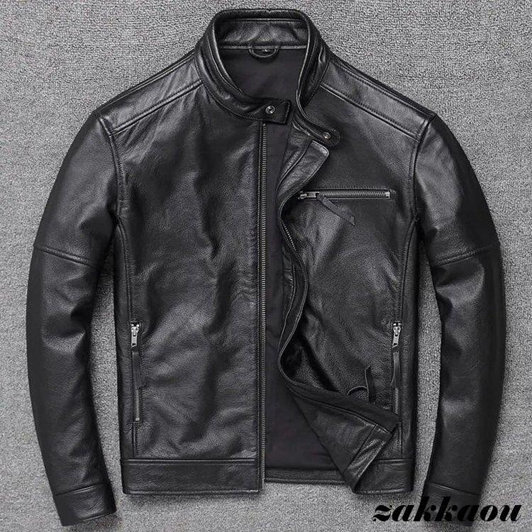 本革 秋冬 メンズ革ジャン レザージャケット 牛革 ライダースジャケット バイクウェア シングル 男性用 上品 防寒防風