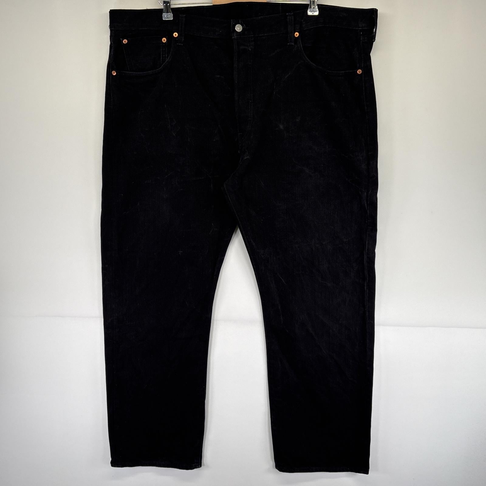 古着 デニムパンツ ボタンフライ 501 ジーパン ジーンズ 色落ち 長ズボン 5ポケット w46 L32 ブラック メンズ