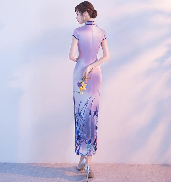 高品質 チャイナドレス 袖ありワンピース パーティドレス フォーマル二次会 謝恩会 同窓会 大人 2
