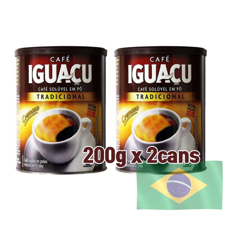 【Cafe Iguacu(カフェイグアス) 200g x 2cans】人工的な香り添加剤のない100％コーヒー豆のみを加工した名品インスタントコーヒー / ブラジルのコーヒー / アラビカ100% 6,003円