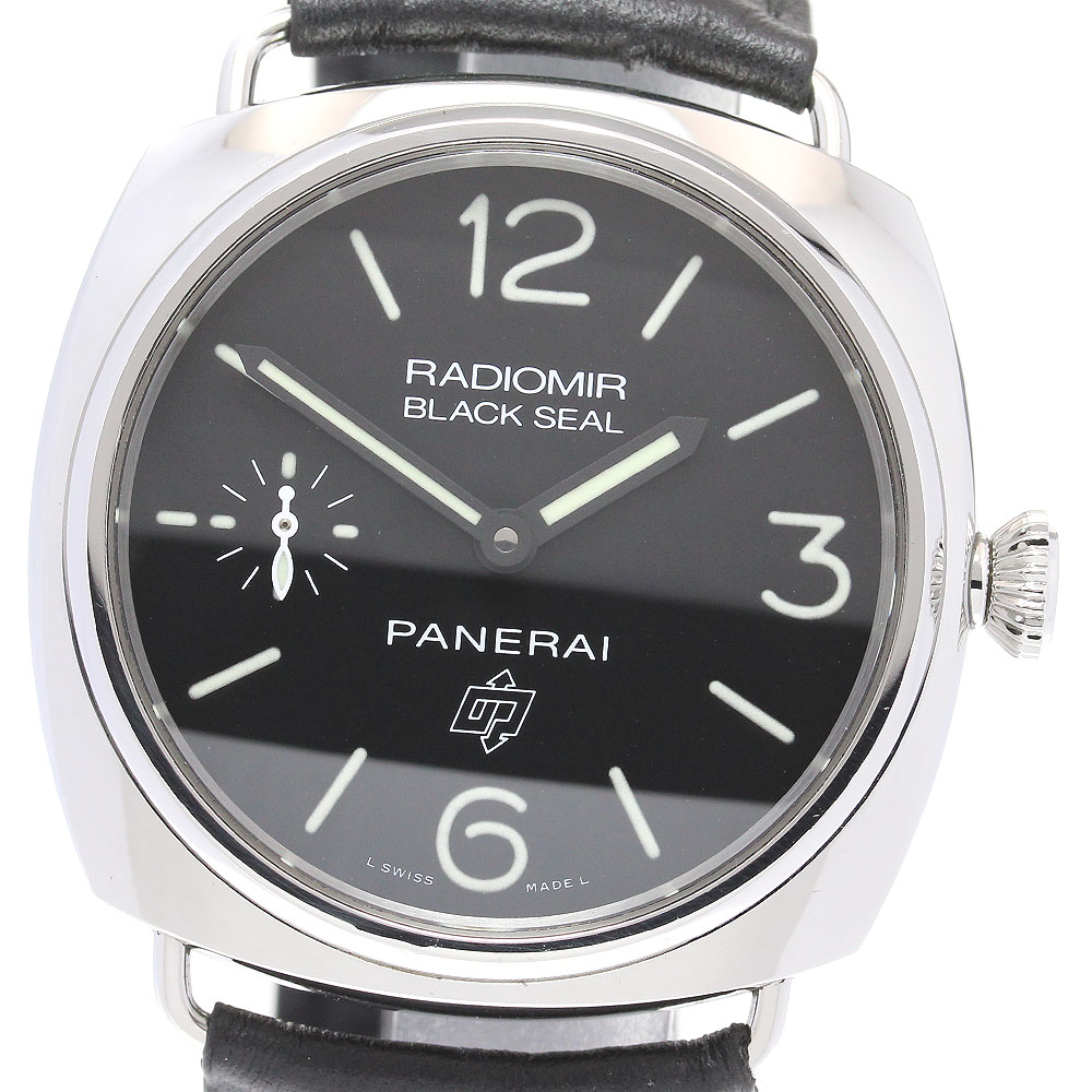 パネライ PANERAI PAM00380 ラジオミール ブラックシール ロゴ スモールセコンド 手巻き メンズ 良品 保証書付き_840398【中古】