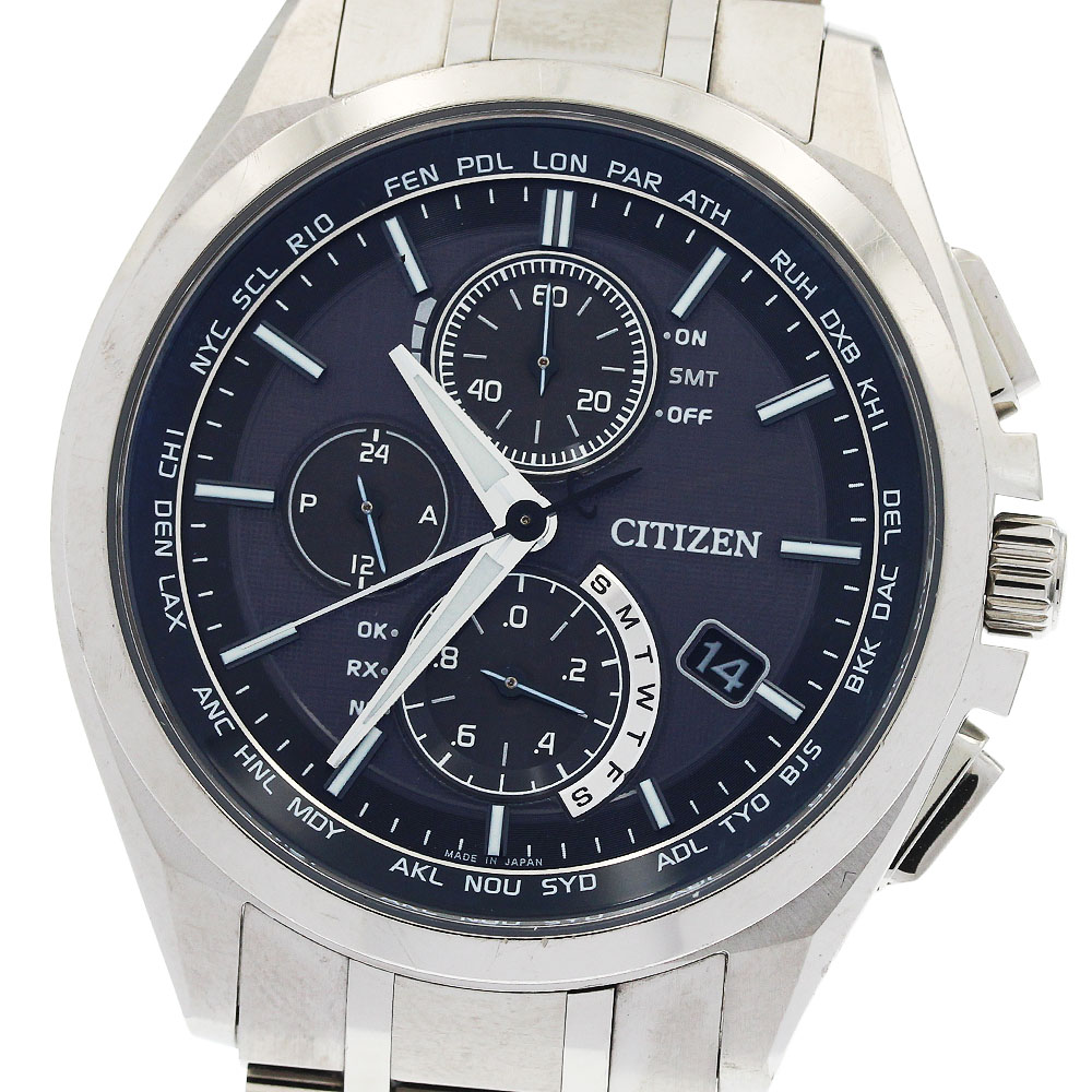シチズン CITIZEN AT8040-57E/H804-T018696 アテッサ エコドライブ ソーラー電波 メンズ 保証書付き_959913【中古】