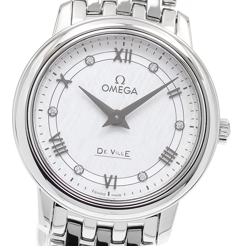 オメガ OMEGA 424.10.27.60.52.002 デビル プレステージ 6Pダイヤ クォーツ レディース 箱・保証書付き_900577【中古】