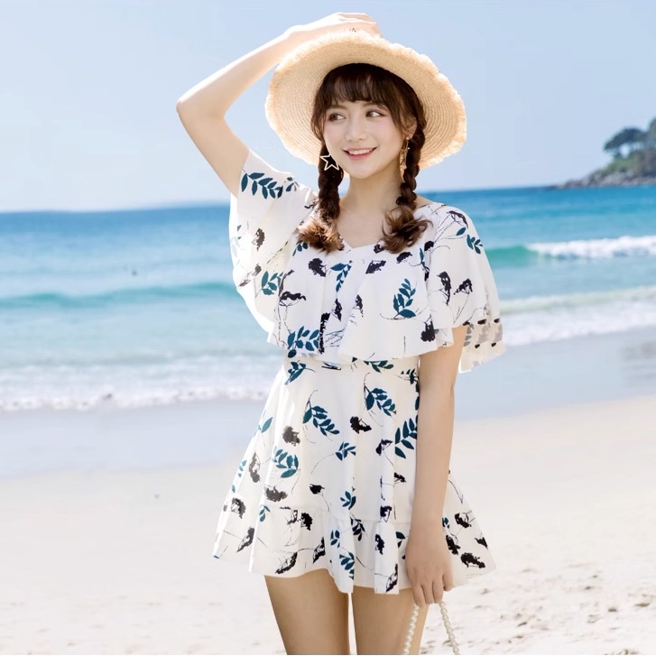 水着 スイムウェア レディース ワンピース水着 体系カバー水着 オフショルダー オフショル 体型カバー 二の腕カバー フリル かわいい 大人可愛い シンプル カジュアル フェミニン おしゃれ お洒落