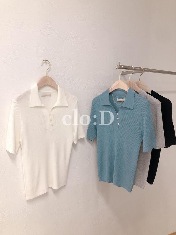 半オープンリブカラー