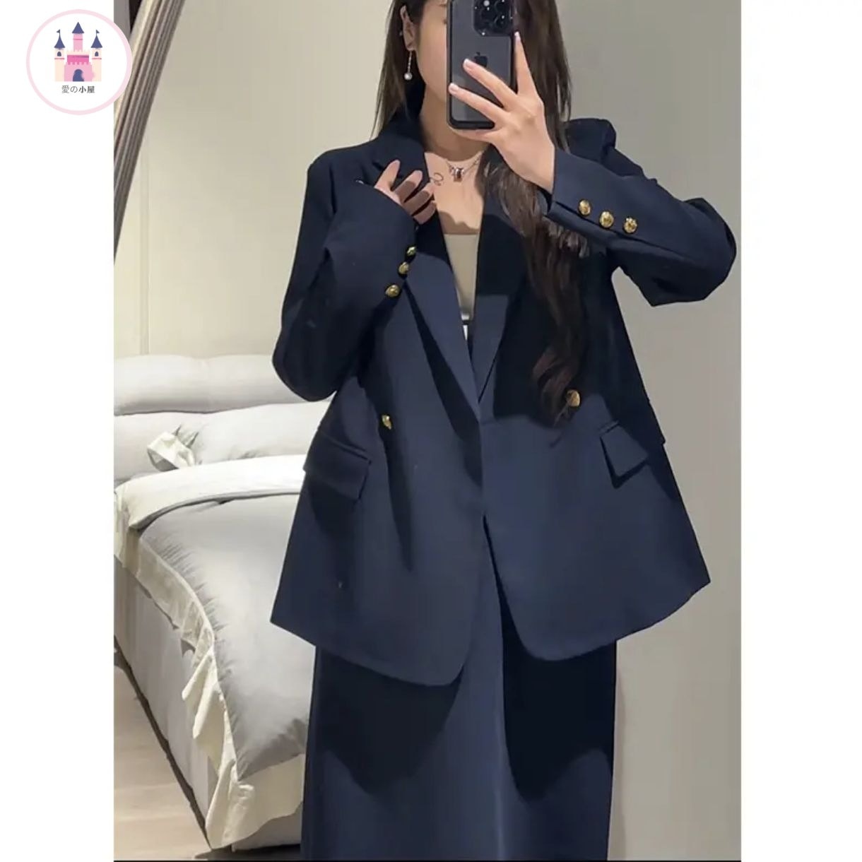 Hot!!!ぽっちゃりサイズの通勤カジュアルスーツ女性の春の新スタイルで痩せて見える