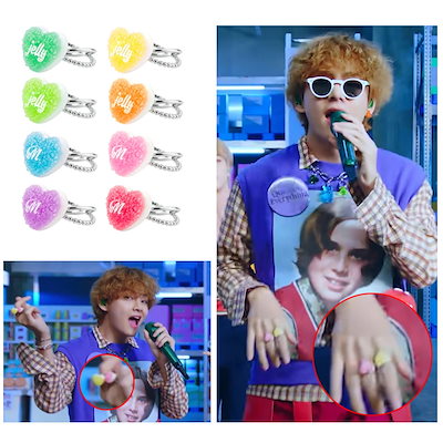 【Mikshimai】Heart Sugar Jelly Ring★ BTS V着用 ★ 全13色 org.jpg