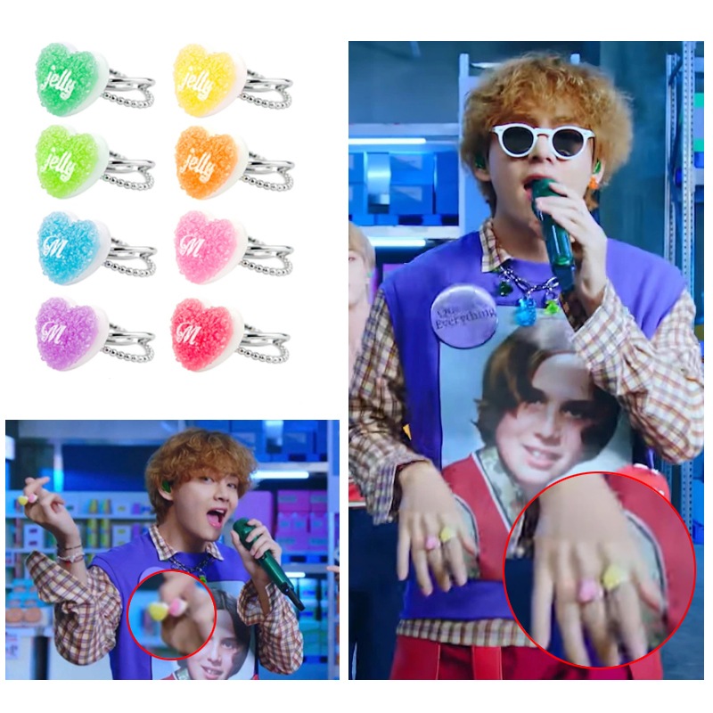 MIK BTS V 着用 Heart sugar jelly ring