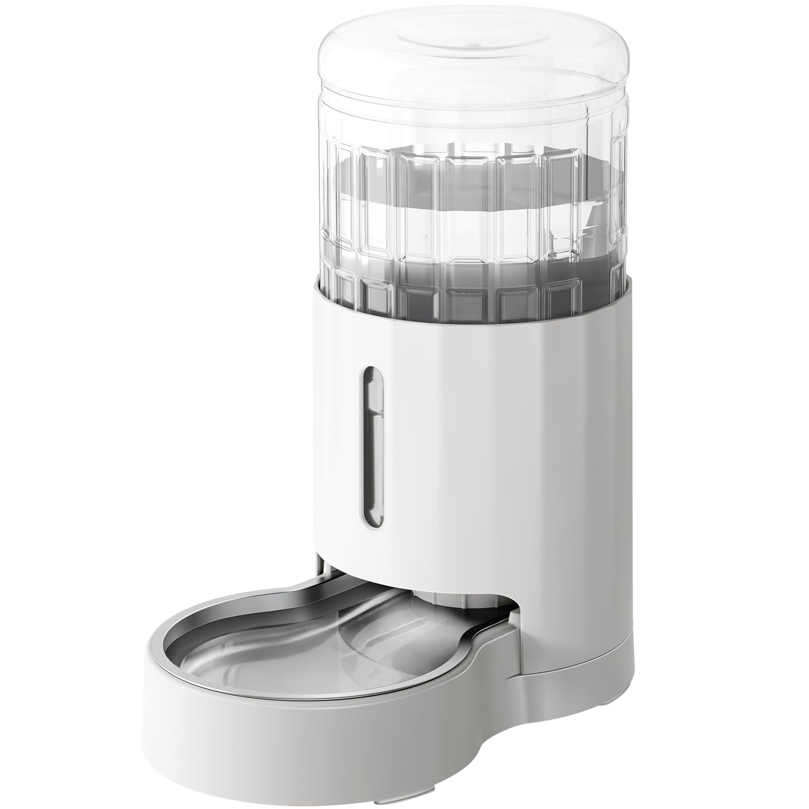 JUNSPOWペット給水器4L重力式大容量ステンレス製給水器自動ペット給水器ホワイト 猫と小型/中型犬用