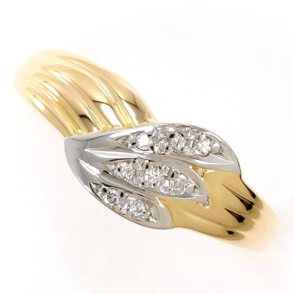 PT900 プラチナ K18YG リング 指輪 11.5号 ダイヤ ジュエリー 中古