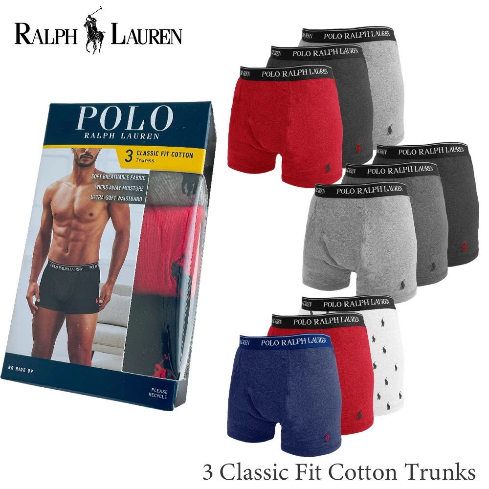【3枚セット】 ポロ ラルフローレン メンズ ボクサーパンツ 3枚セット アンダーウェア NCTRP3 POLO RALHLAUREN ラルフ インナー 下着 パンツ ボクサーブリーフ 綿 コット