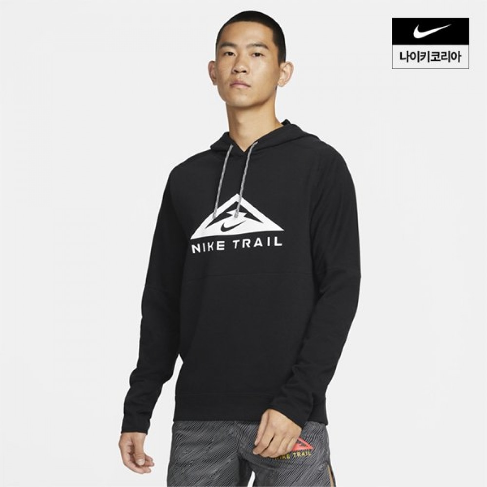 メンズナイキドライフィットトレイルプルオーバートレイルランニングパーカー DV9325-010