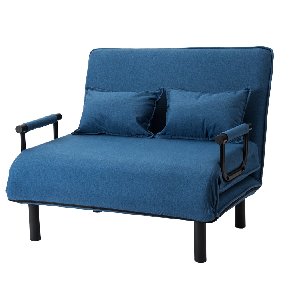 [国内即発送]折りたたみソファー ソファベッド　2人掛け 省スペース　硬め【グリーン】