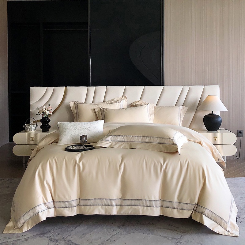 軽量贅沢100本二股長綿色織ジャカード4点セット高級感のある寝具