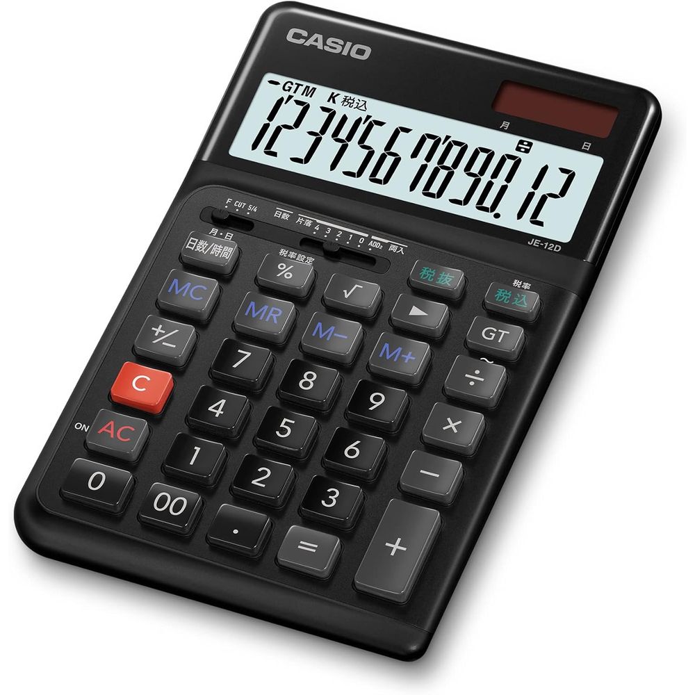 人間工学電卓 12桁 ジャストタイプ 黒 JE-12D-BK-N 11,099円