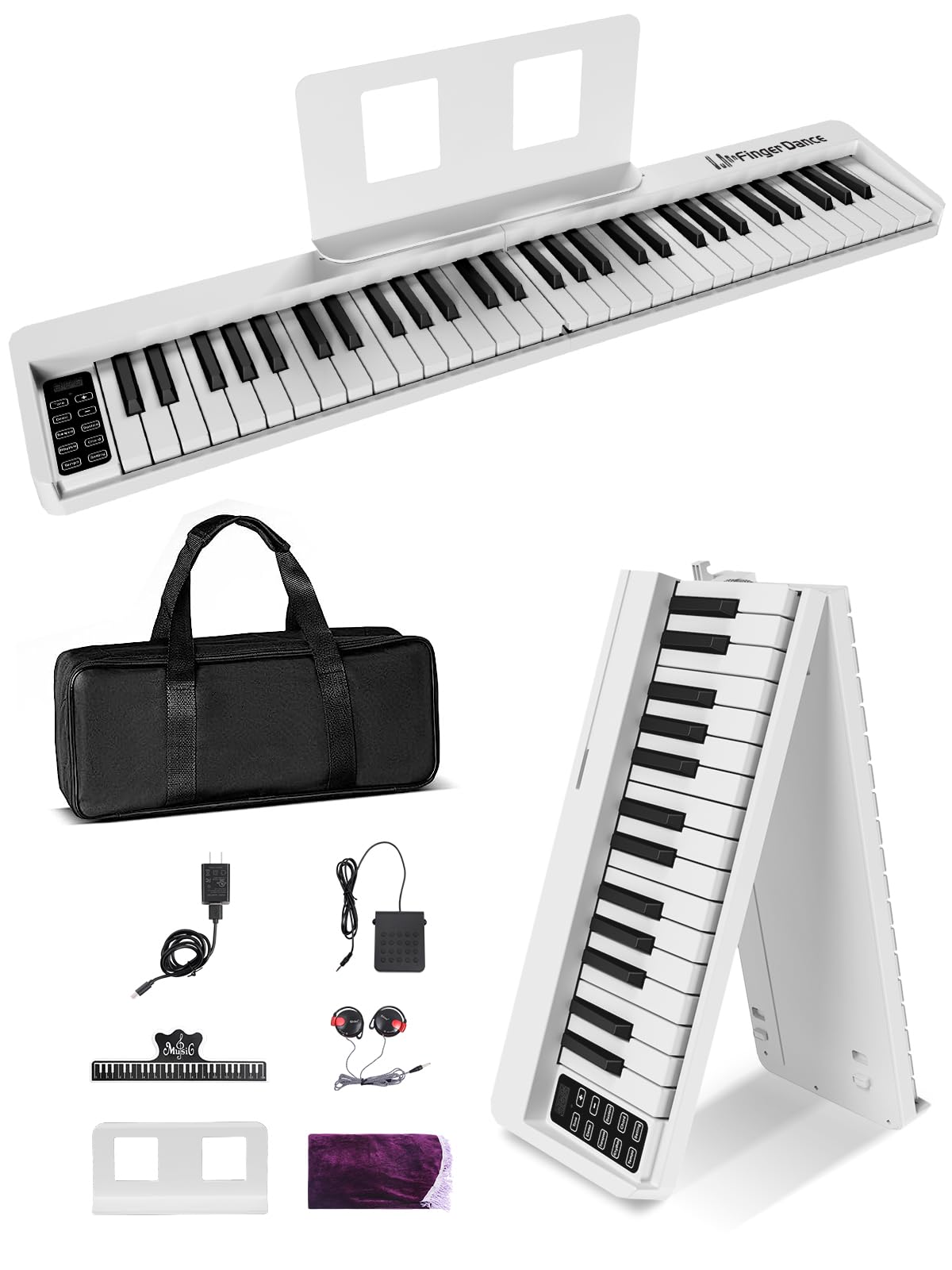 電子ピアノ 61鍵盤 折り畳み 初心者 練習用 軽量 手持ち 持ち運び