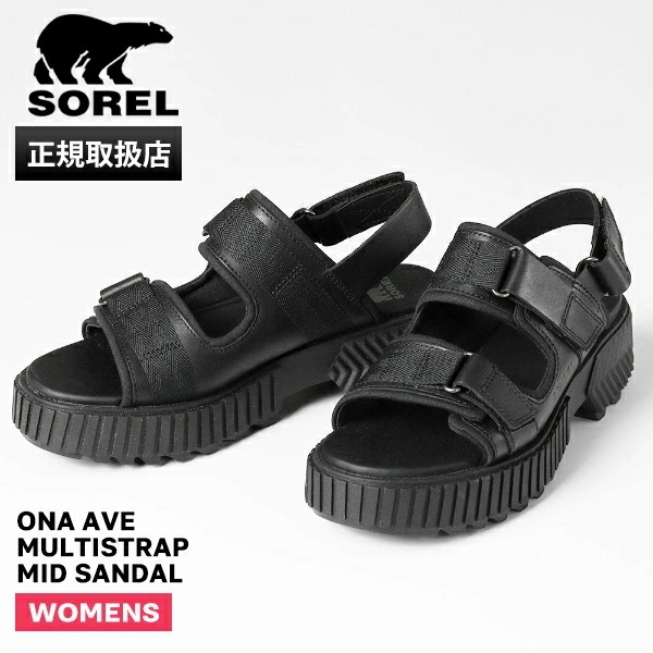 サンダル レディース ONA AVE MULTISTRAP MID SANDAL ストラップサンダル ブラック NL5235 010 ブランド [正規取扱店]