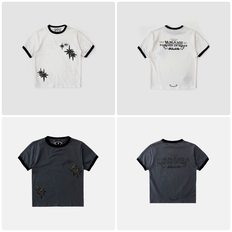 【BADBLOOD】[UNISEX] COSMO MULTI PATCH RINGER T-SHIRT : 2COLORS