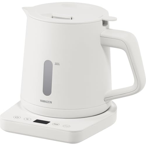 [山善] 電気ケトル 電気ポット 1.0L 1200W 一人暮らし 二人暮らし 湯こぼれ防止 温度調節 保温 空焚き防止 オートオフ機能 お手入