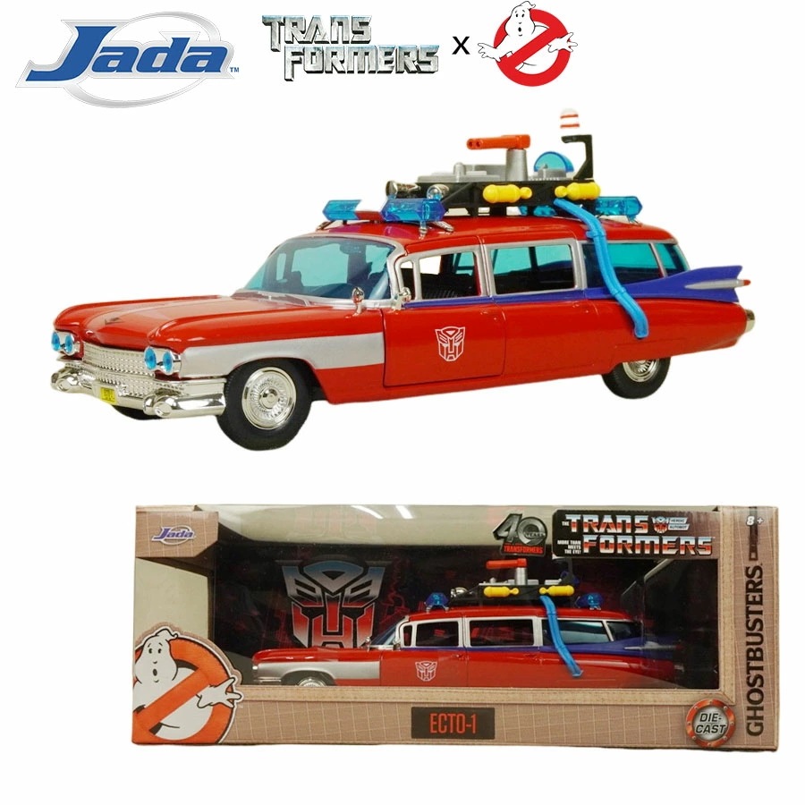 ダイキャスト 1/24 箱入り ミニカートランスフォーマー40周年記念限定品GHOSTBUSTERSxTRANS FORMERS DIE-CAST JADATOYSゴーストバス