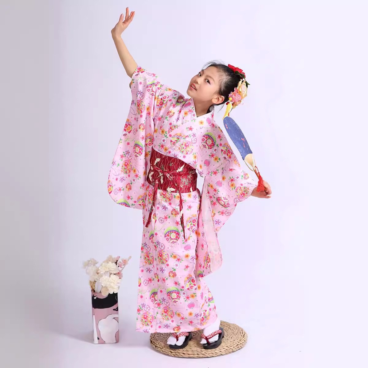 和服子供女性5-12子供和服正装秋冬和服振袖セット