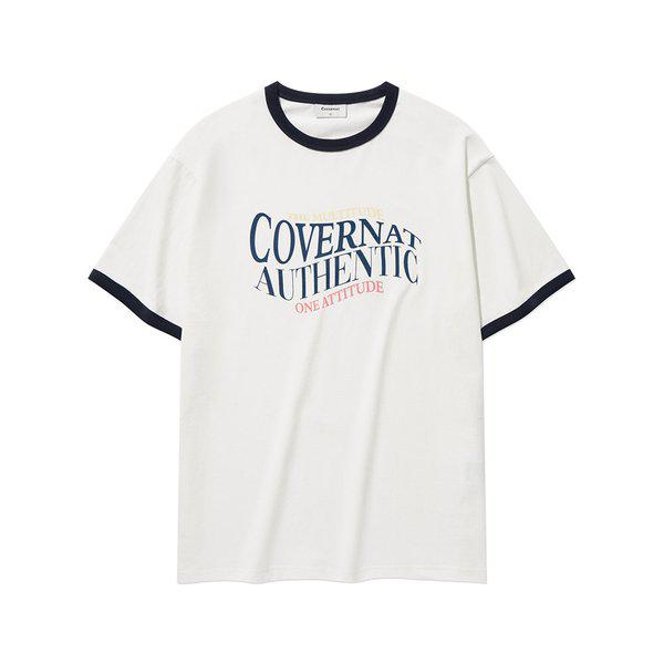 タイポグラフィックリンガーTシャツ ホワイト CO2502ST12WH