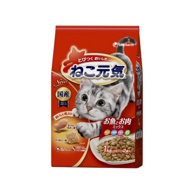 ねこ元気 お魚とお肉ミックス まぐろ・白身魚・チキン・野菜入り 2kg