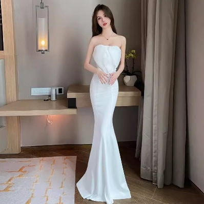 レディース ドレス マキシ オフショルダー セミフレア タイト フェミニン タック レース チュール シフォン ウエストマーク ハイウエスト オーガンジー かわいい 大人可愛い きれいめ シンプル 7,577円