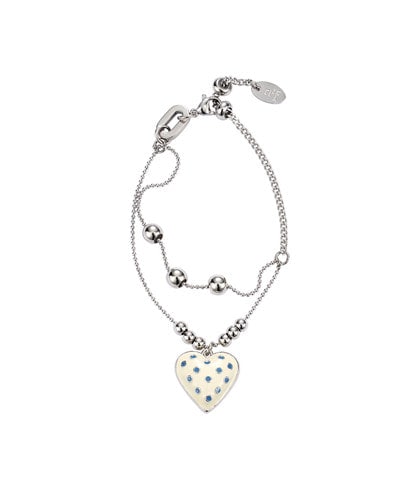 NFF dot heart bracelet ivory ドットハートブレスレット アイボリー 韓国アクセサリー