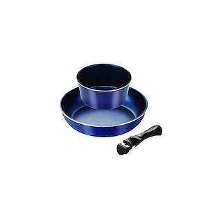 【即納】パール金属 スタックプラス ブルーダイヤモンドコートIH対応クックウェア3点セットB ネイビー HB-5626