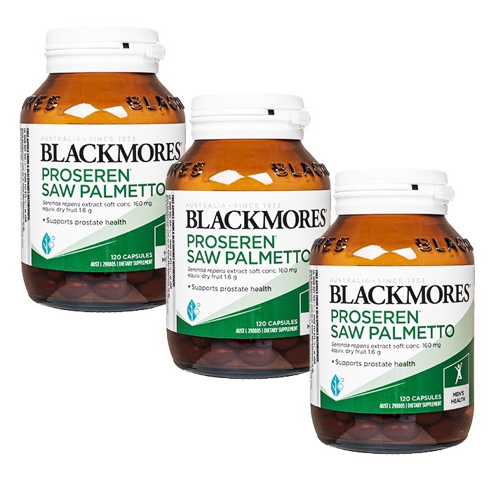 プロセレンソーパルメット　120錠　3本　ブラックモアズ　ノコギリヤシ Blackmores Proseren Saw Palmetto 　 海外直送日時指定不可 ヤマト国際便発送
