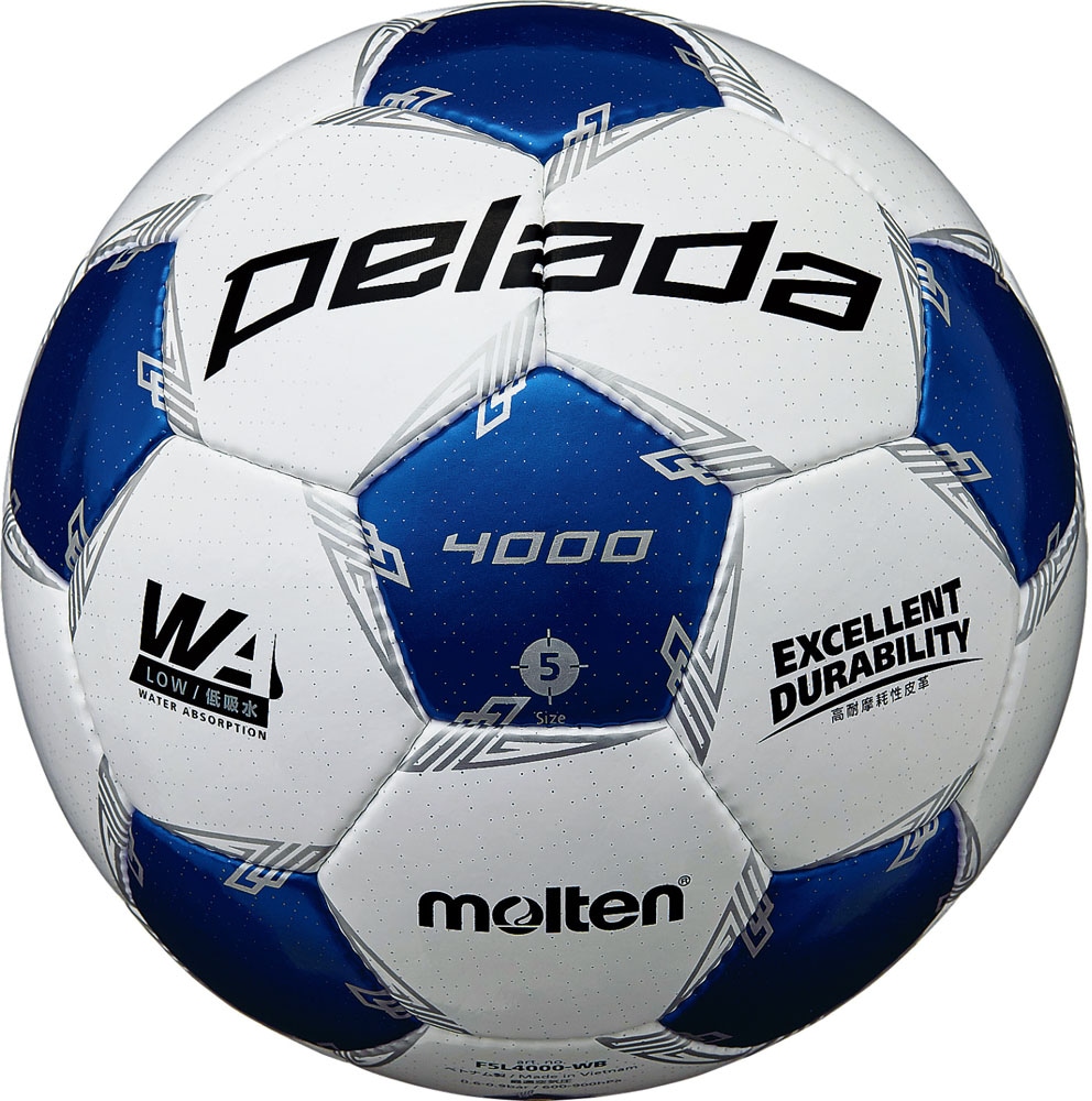 モルテン F5L4000-WB サッカーボール 5号球 ペレーダ4000 (ホワイト×メタリックブルー) MTF5L4000WB