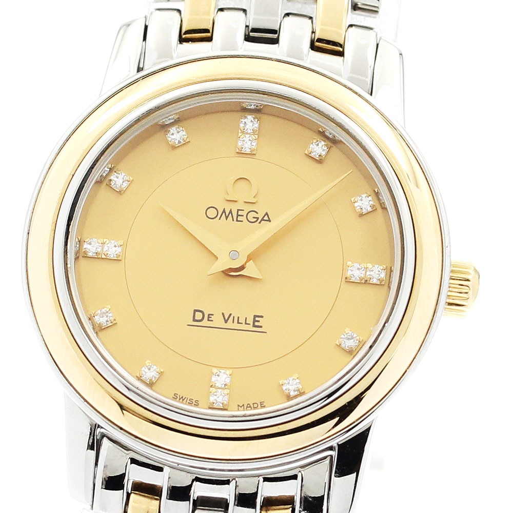 オメガ OMEGA 4370.16 デビル プレステージ インデックスダイヤ YGコンビ クォーツ レディース 良品 _904863【中古】 73,480円