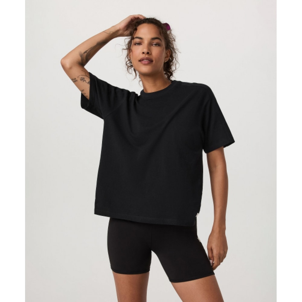 VUORI [レディース] ショートスリーブヘビーウェイト OS コットン Tシャツ_ブラック_VR26121061